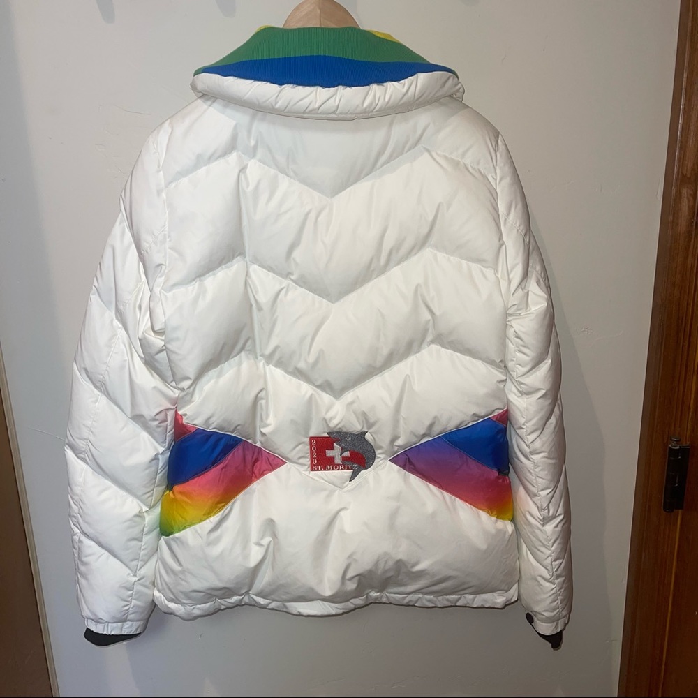 Amazing Shark/Rainbow PERFECT MOMENT Snow white après duvet jacket